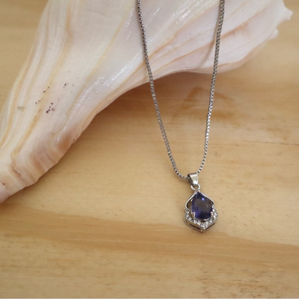 Amethyst Water Drop‎ Fashion Necklace for women’s Purple Color
